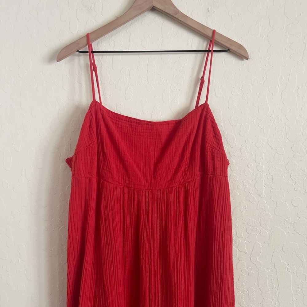 Abercrombie & Fitch Red Gauze Maxi Dress - Picture 2 of 6